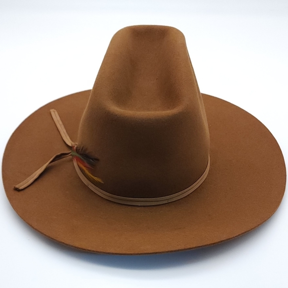 Thoroughbred Moleskin Brown Western Cowboy Hat Yellowstone Gunsmoke VTG 6 5/8 - Picture 4 of 14